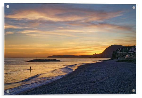 Sidmouth Sunset                     Acrylic by Darren Galpin