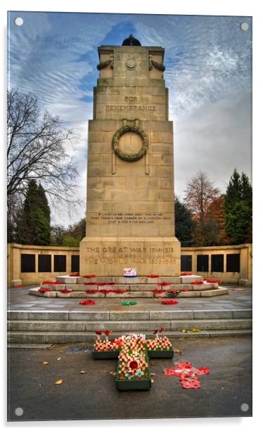 War Memorial,Clifton Park,Rotherham                Acrylic by Darren Galpin