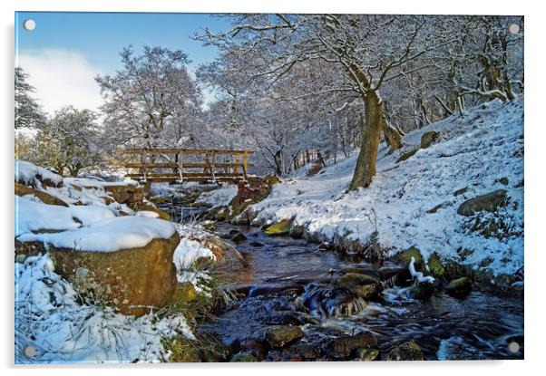 Burbage Brook in Winter                       Acrylic by Darren Galpin