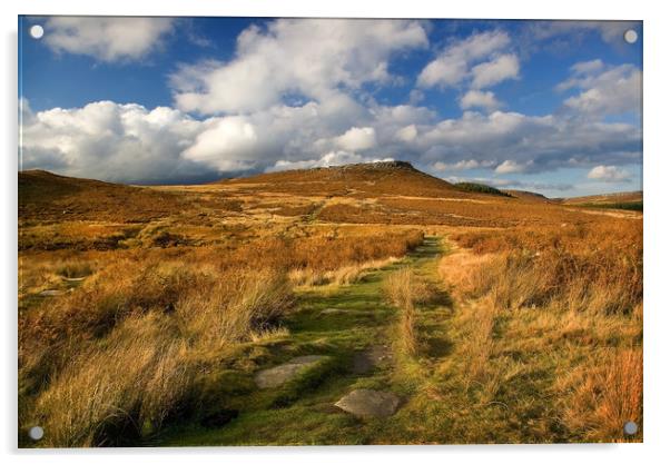 Carl Wark & Burbage Valley Acrylic by Darren Galpin