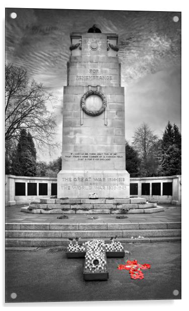 War Memorial,Clifton Park,Rotherham                Acrylic by Darren Galpin