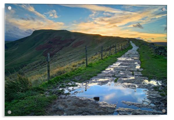 Mam Tor Sunset                       Acrylic by Darren Galpin