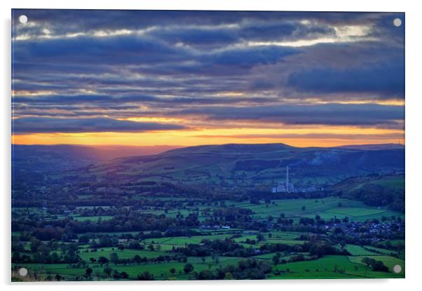 Sunrise across the Hope Valley                     Acrylic by Darren Galpin