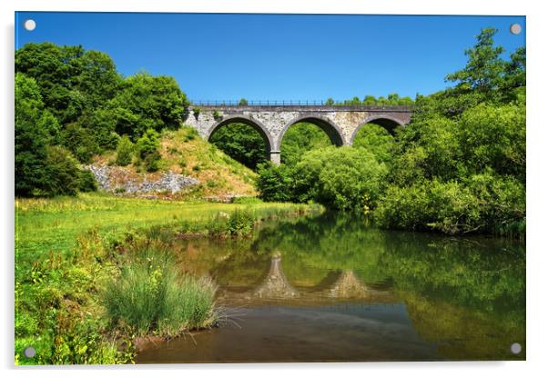 Headstone Viaduct & River Wye, Monsal Dale         Acrylic by Darren Galpin