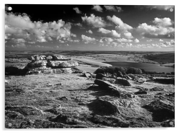 Tregarrick Tor looking towards Siblyback Reservoir Acrylic by Darren Galpin
