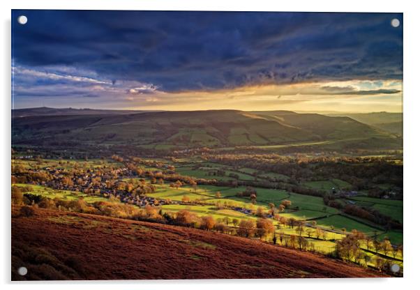 Evening Light over Bamford                         Acrylic by Darren Galpin