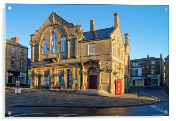 Crewkerne Town Hall  Acrylic by Darren Galpin
