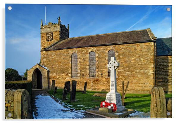St Swithins Church,Holmesfield  Acrylic by Darren Galpin