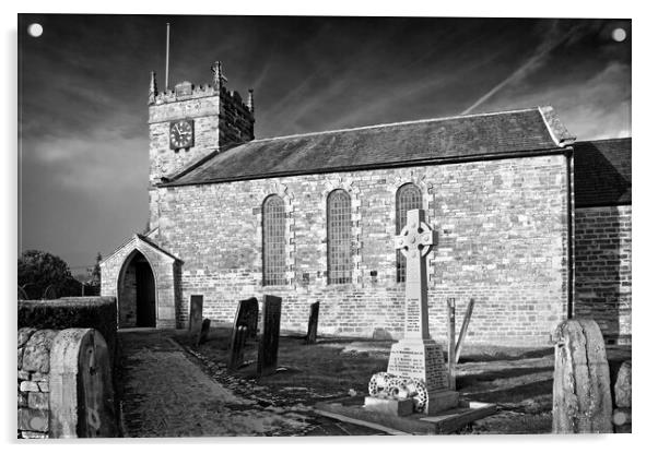 St Swithins Church,Holmesfield Acrylic by Darren Galpin