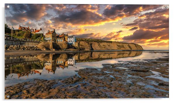 Robin Hood's Bay Reflections Acrylic by Darren Ball