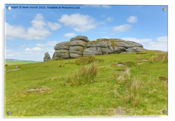 saddle tor dartmoor Acrylic by kevin murch