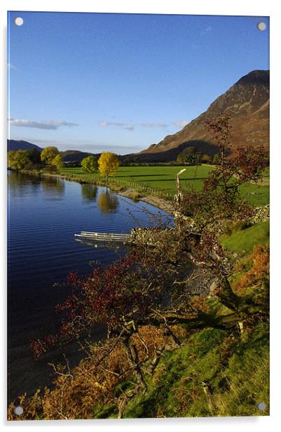 Crummock Water, English Lake District, Autumn 2012 Acrylic by Sarah Gray