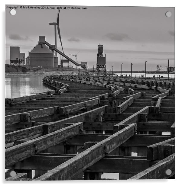 Battleship wharf. Acrylic by Mark Aynsley