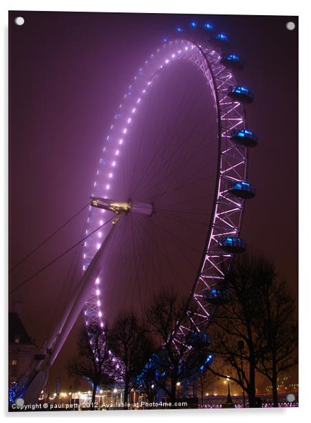 Foggy London Eye Acrylic by paul petty