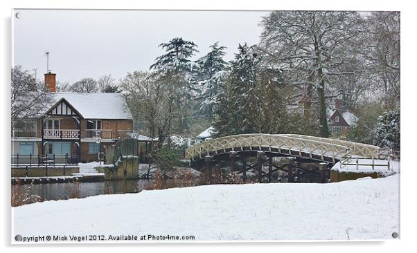 Cookham in snow Acrylic by Mick Vogel