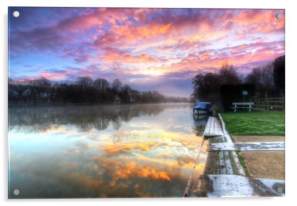 River Thames Reflections Acrylic by Mick Vogel