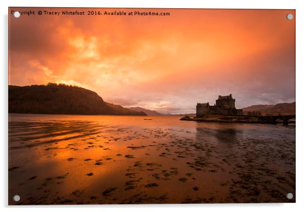 Eilean Donan Dusk Acrylic by Tracey Whitefoot