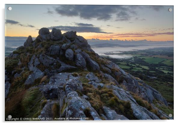 Sharptor Sunrise Bodmin Moor Acrylic by CHRIS BARNARD