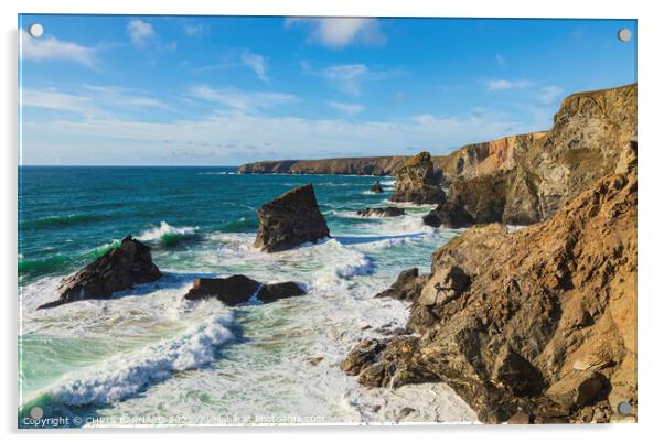 Bedruthan Steps Acrylic by CHRIS BARNARD