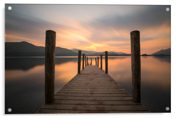 Ashness Jetty Lake District Acrylic by CHRIS BARNARD