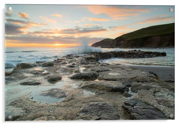 Cornish Sunset Acrylic by CHRIS BARNARD