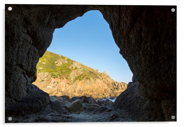Ross Poldark's Cave Acrylic by CHRIS BARNARD