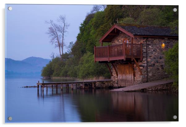 Ullswater Boathouse Acrylic by CHRIS BARNARD