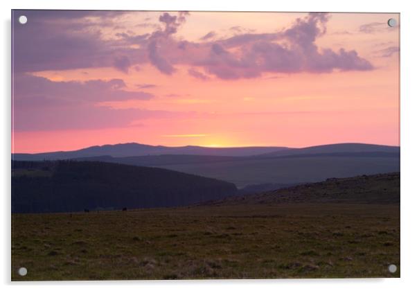 Bodmin  Moor Sunset Acrylic by CHRIS BARNARD