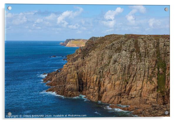 Gwennap Head Cornwall Acrylic by CHRIS BARNARD