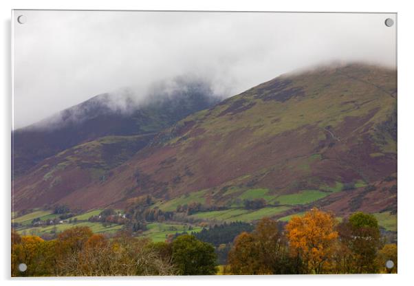 Low cloud over Blencathra Mountain Acrylic by CHRIS BARNARD