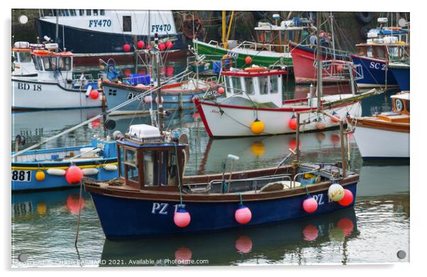 Mevagissey Fishing Boats Acrylic by CHRIS BARNARD