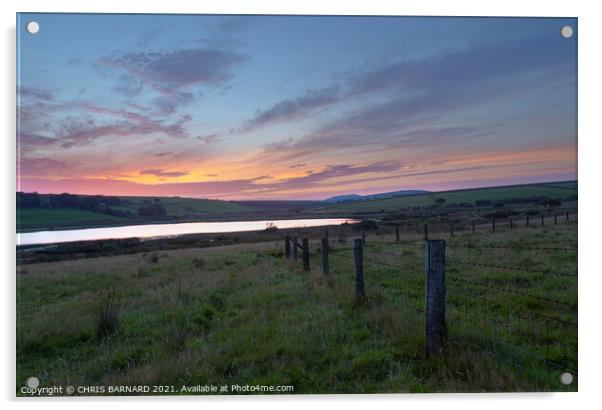 Sunset Bodmin Moor Acrylic by CHRIS BARNARD