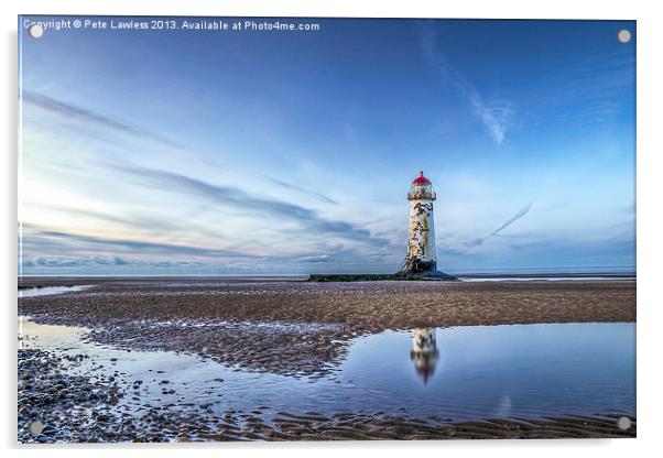 Talacre Lighthouse Acrylic by Pete Lawless