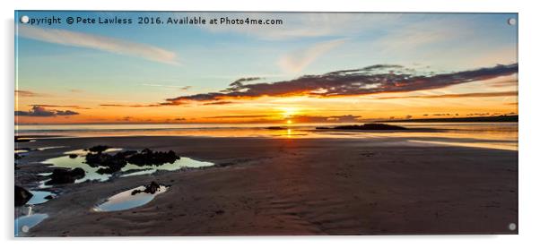 Sunset Aberffraw Anglesey Acrylic by Pete Lawless