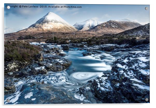 Glamaig Isle of Skye winter scene Acrylic by Pete Lawless