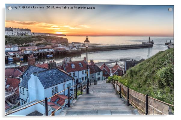 Whitby the 199 Steps Acrylic by Pete Lawless