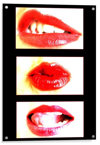 retro lips Acrylic by Kerryann Logan