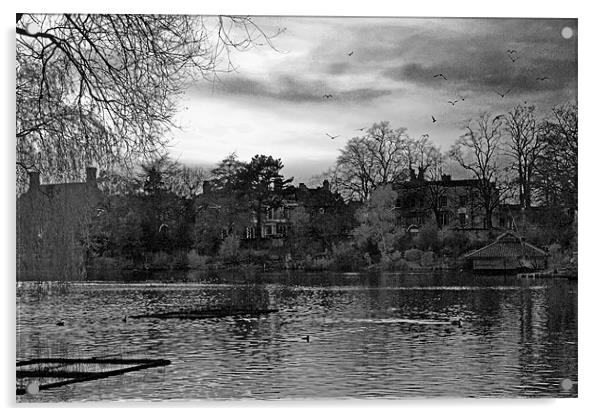 Lake in Aboretum park.. Acrylic by Nadeesha Jayamanne