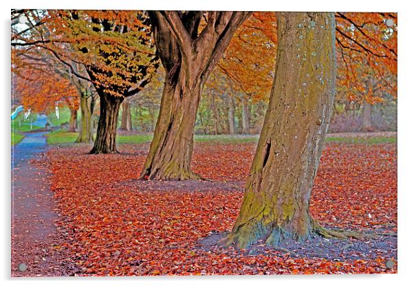 Autumn Trees III Acrylic by Nadeesha Jayamanne