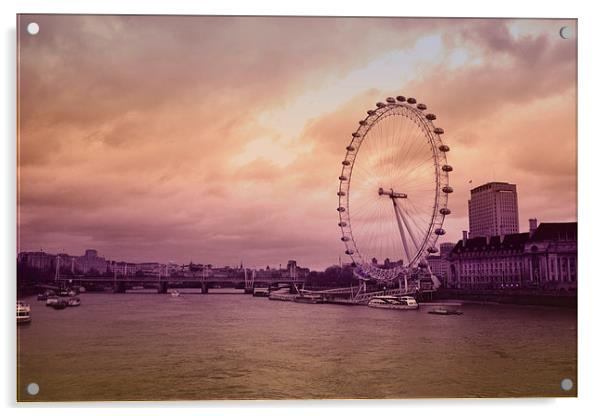 London eye Acrylic by Nadeesha Jayamanne