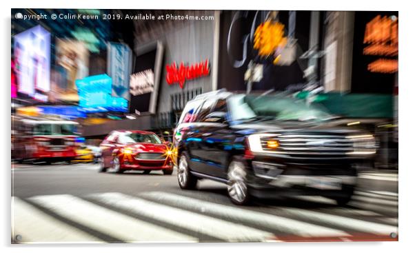 Times Square Traffic Acrylic by Colin Keown