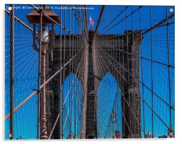 Brooklyn Bridge Acrylic by Colin Keown