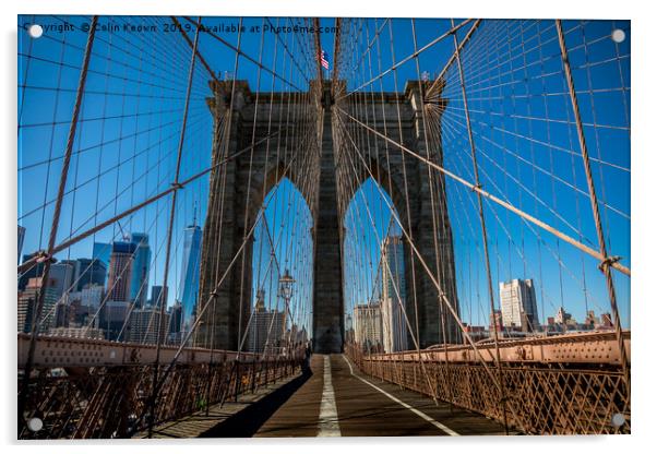 Brooklyn Bridge Acrylic by Colin Keown