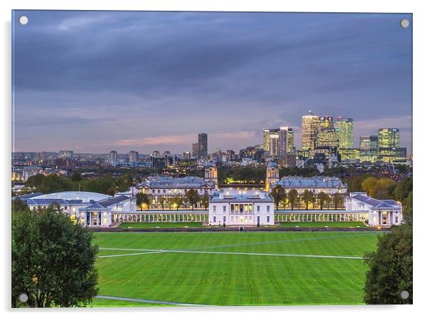Greenwich and Canary Wharf Acrylic by Jan Venter