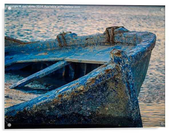  Old Boat Acrylic by Jan Venter