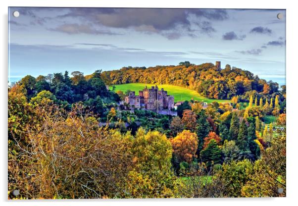 Autumn Dunster Castle and Conygar Tower Acrylic by austin APPLEBY