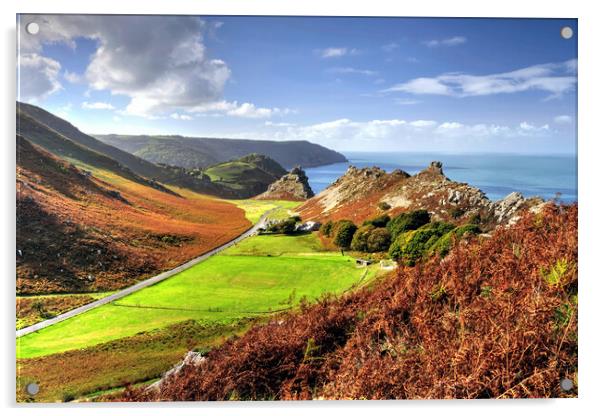 Valley of the Rocks in Autumn Acrylic by austin APPLEBY