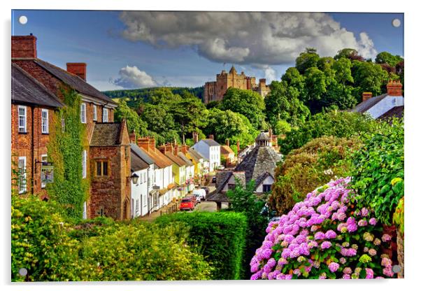 Dunster Castle and Village Somerset Acrylic by austin APPLEBY