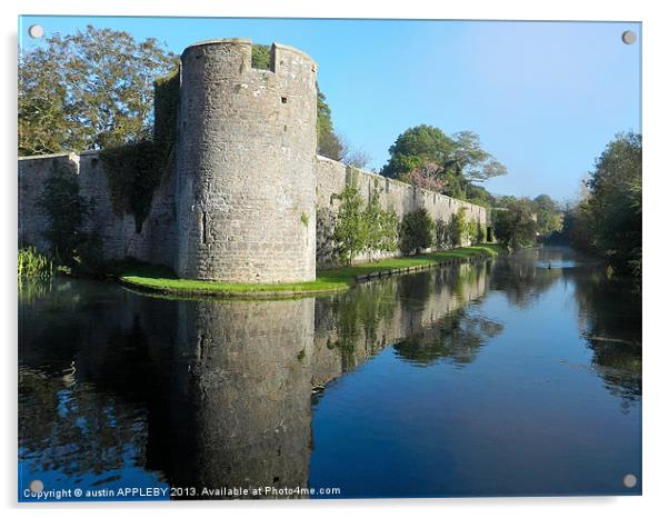 BISHOPS PALACE WALL MOAT WELLS Acrylic by austin APPLEBY