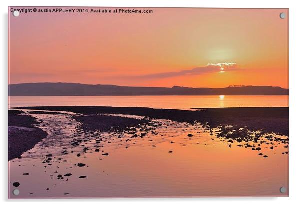 RED SKY NIGHT CUMBRAE DELIGHT Acrylic by austin APPLEBY